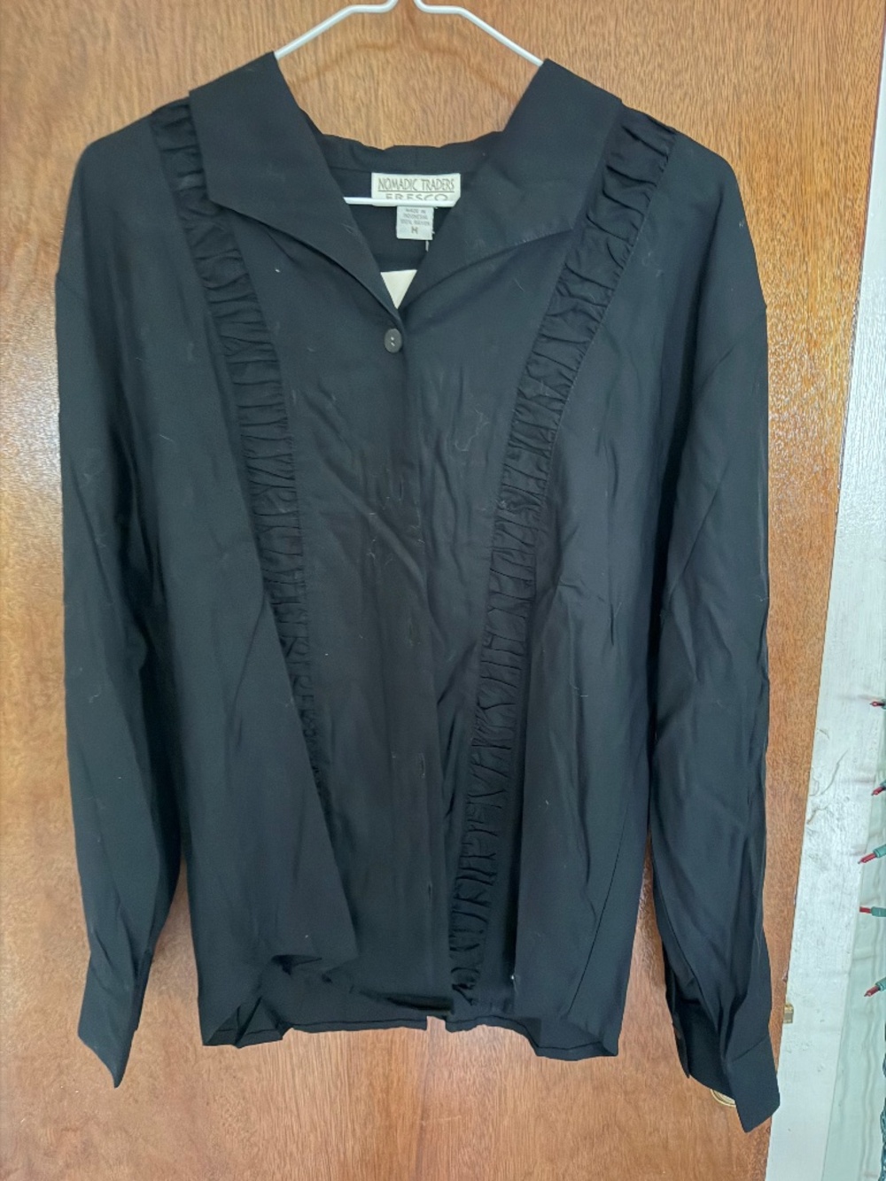 Black Fresco Long Sleeve Shirt Size Medium